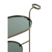 Bijzettafel Grijs Glas 42x74 cm-Bijzettafels-J-Line