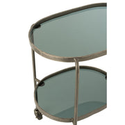 Bijzettafel Grijs Glas 42x74 cm-Bijzettafels-J-Line
