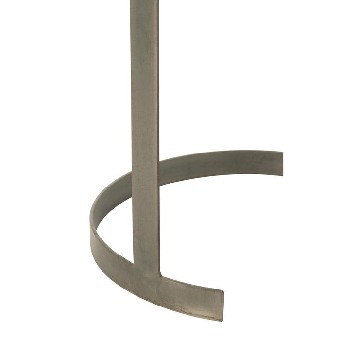 Bijzettafel Grijs Glas Rond 45 cm 45x45x54 cm-Bijzettafels-J-Line