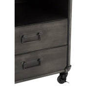 Bijzettafel Grijs Ijzer 36 cm 35.5x45x57 cm-Ladenkasten-J-Line