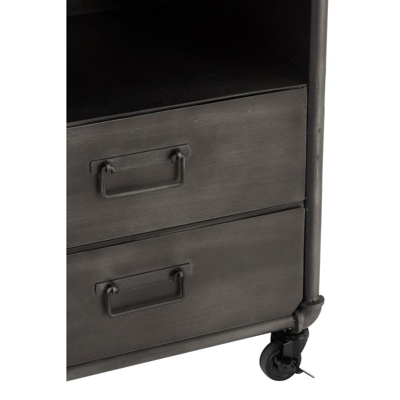 Bijzettafel Grijs Ijzer 36 cm 35.5x45x57 cm-Ladenkasten-J-Line