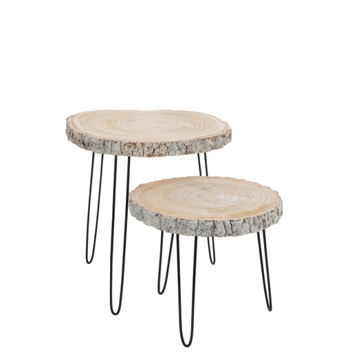 Bijzettafel Grijs Ijzer L 50 cm 50x55x59 cm-Bijzettafels-J-Line