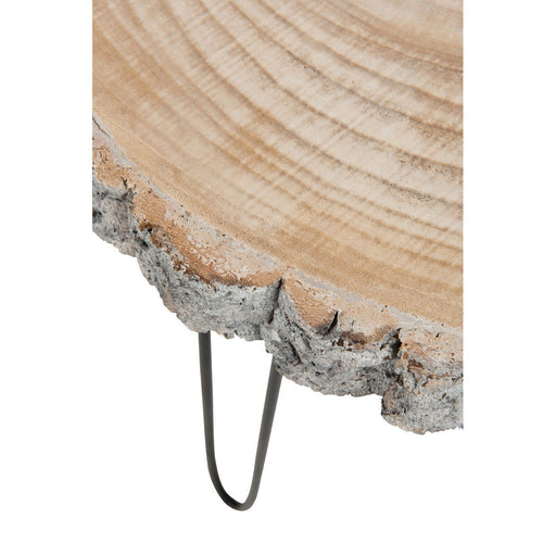 Bijzettafel Grijs Paulownia hout S 42 cm 42x47x40 cm-Bijzettafels-J-Line