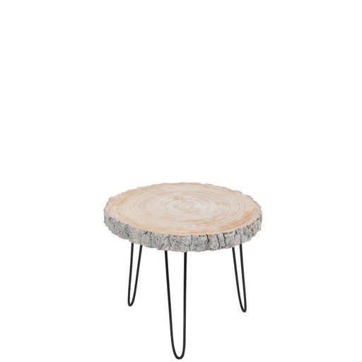 Bijzettafel Grijs Paulownia hout S 42 cm 42x47x40 cm-Bijzettafels-J-Line