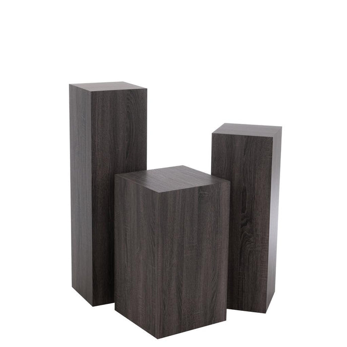 Bijzettafel Grijs Veneer Rechthoekig 30 cm 30x30x110 cm-Bijzettafels-J-Line