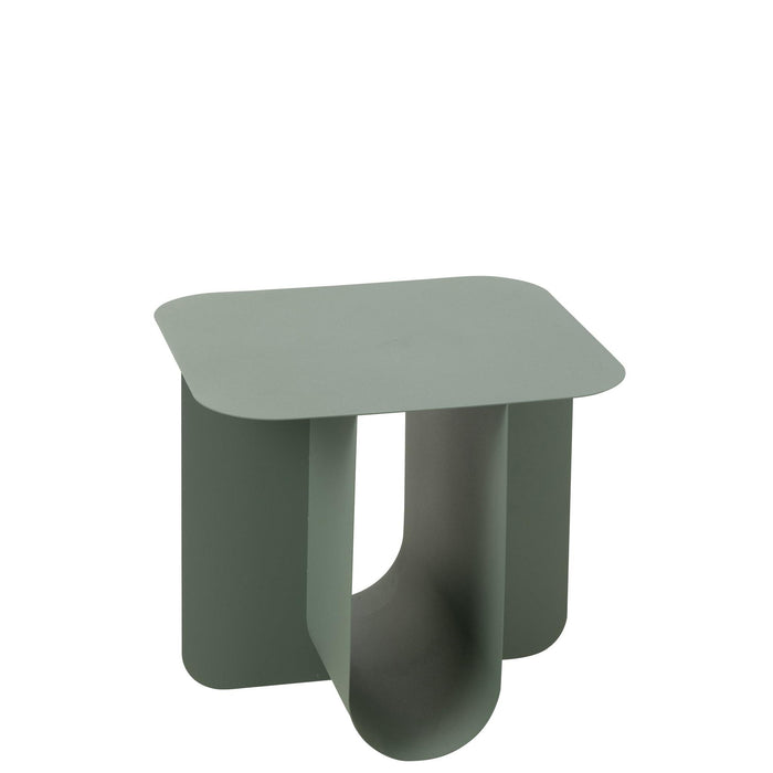 Bijzettafel Groen Metaal Vierkant 40 cm 40x43.6x39 cm-Bijzettafels-J-Line
