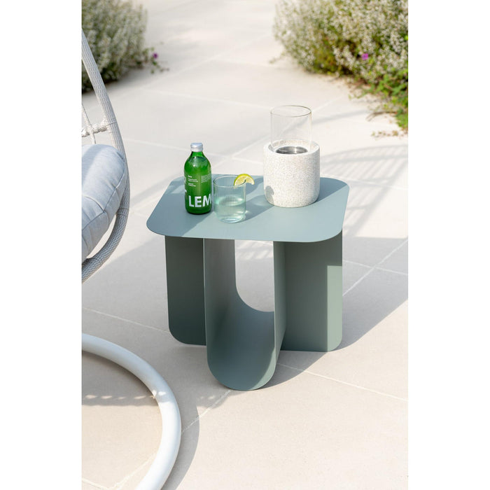 Bijzettafel Groen Metaal Vierkant 40 cm-Bijzettafels-J-Line