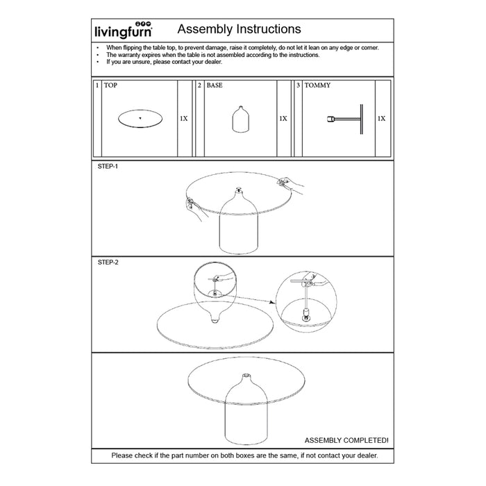 Bijzettafel Isa Glas Beige 50cm
