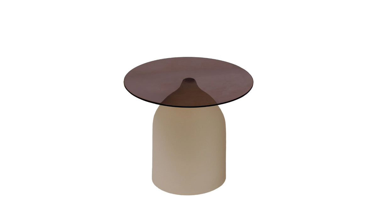 Bijzettafel Isa Glas Beige 50cm