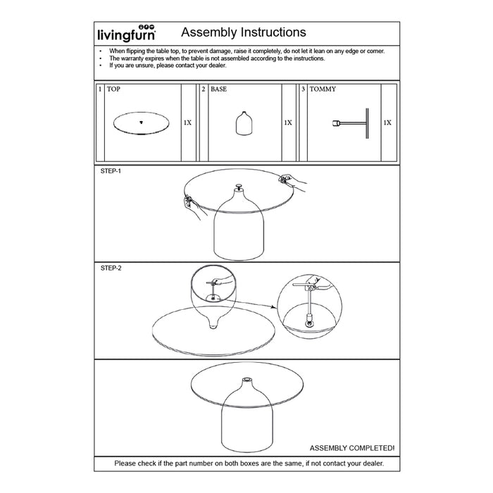 Bijzettafel Isa Glas Beige 70cm