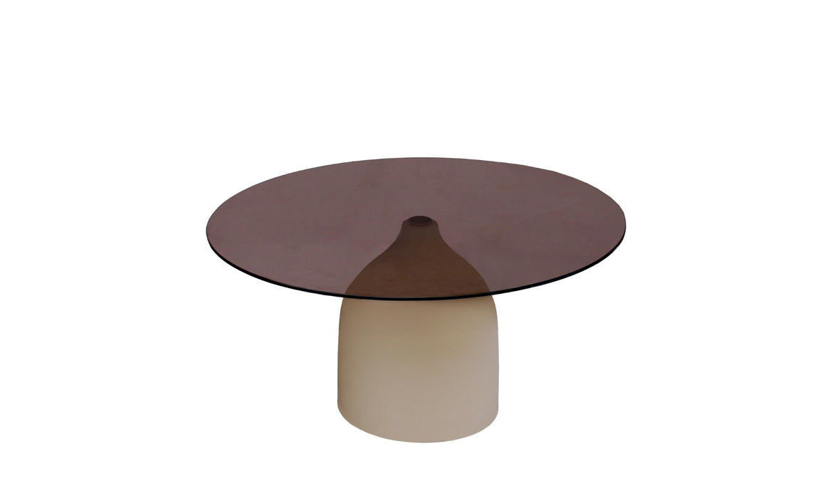 Bijzettafel Isa Glas Beige 70cm