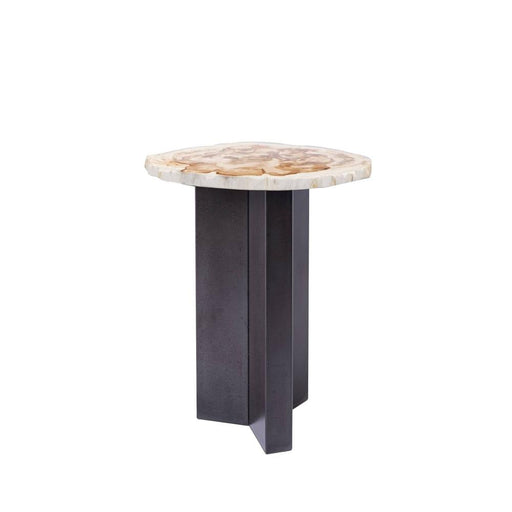 Bijzettafel Jisse Versteend Hout Beige 35x30 cm-Bijzettafels-PTMD