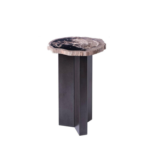 Bijzettafel Jisse Versteend Hout Zwart 35x30 cm-Bijzettafels-PTMD