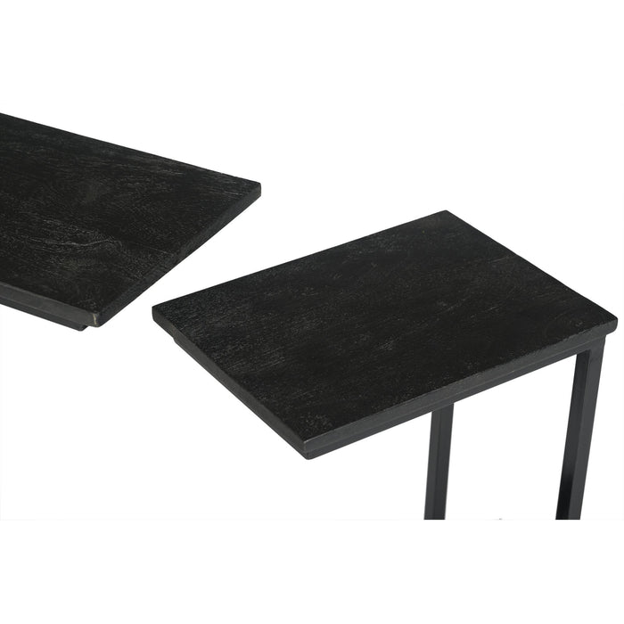 Bijzettafel Jordy Norris Mangohout Zwart 27x40 cm-Bijzettafels-Livingfurn