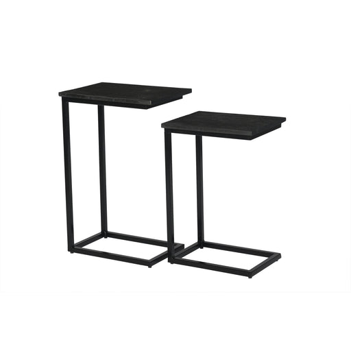 Bijzettafel Jordy Norris Mangohout Zwart 27x40 cm-Bijzettafels-Livingfurn