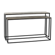 Bijzettafel Kae Zwart 41x149 cm-Bijzettafels-PTMD