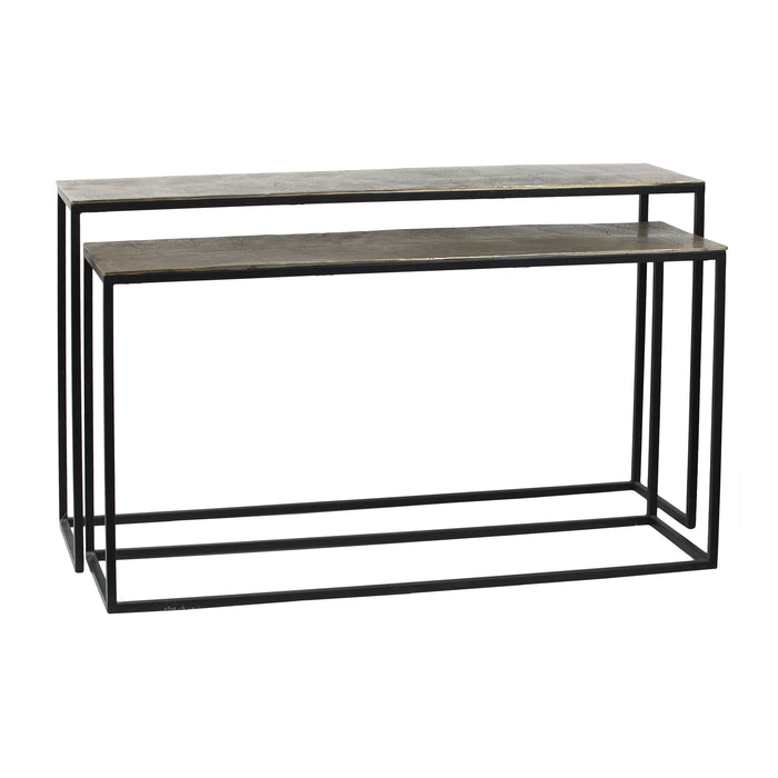 Bijzettafel Kae Zwart 41x149 cm-PTMD