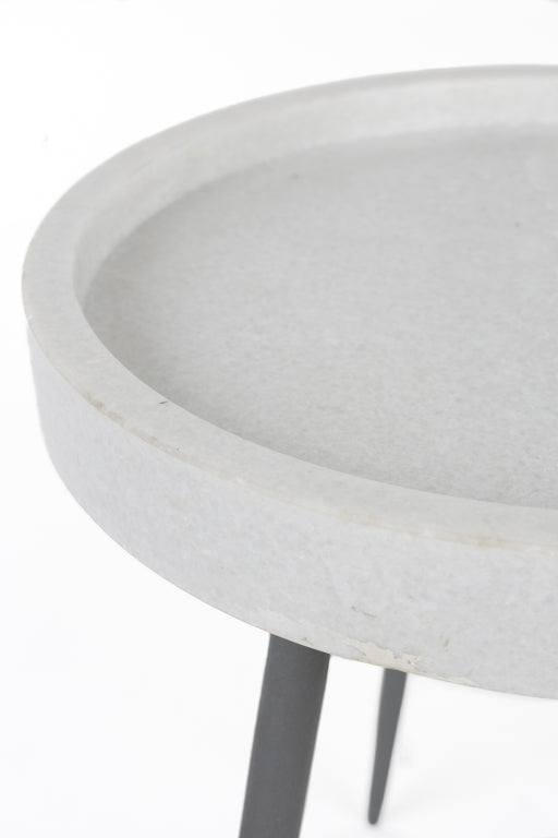 Bijzettafel Karrara Marble Wit 33x33 cm-Bijzettafels-Creating Home