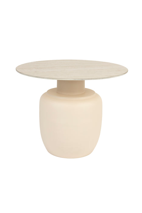 Bijzettafel Karula High Ceramics Beige Ø60x47 cm-Bijzettafels-Creating Home