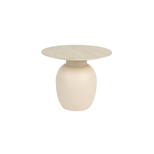 Bijzettafel Karula Low Ceramics Beige Ø50x42 cm-Bijzettafels-Creating Home