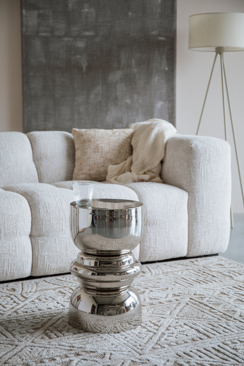 Bijzettafel Kinga Metaal Zilver 29.5x29.5 cm-Bijzettafels-Creating Home