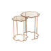 Bijzettafel Koper Glas 46 cm 46x46x61 cm-Bijzettafels-J-Line