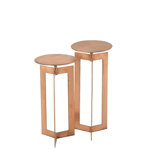 Bijzettafel Koper Ijzer 30 cm 30x30x71 cm-Bijzettafels-J-Line