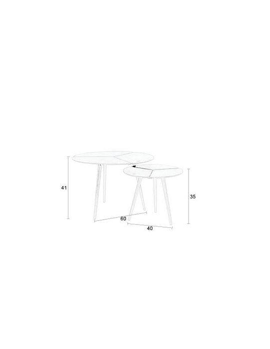 Bijzettafel Kourdebour (set Of 2) Aluminum Zwart Ø60x41 cm-Bijzettafels-Creating Home