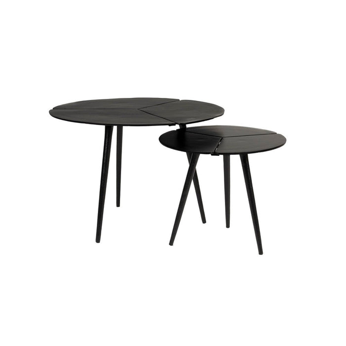 Bijzettafel Kourdebour (set Of 2) Aluminum Zwart Ø60x41 cm-Bijzettafels-Creating Home