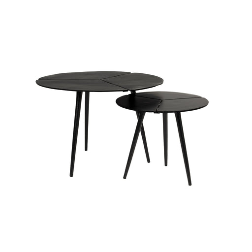 Bijzettafel Kourdebour (set Of 2) Aluminum Zwart Ø60x41 cm-Bijzettafels-Creating Home
