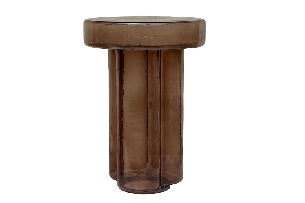 Bijzettafel Lio Glas Bruin 37cm