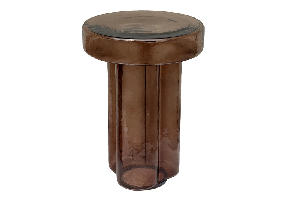 Bijzettafel Lio Glas Bruin 37cm