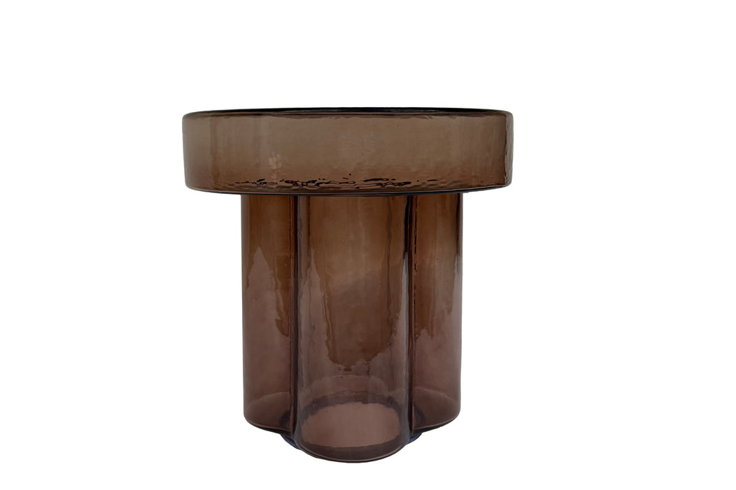 Bijzettafel Lio Glas Bruin 40cm