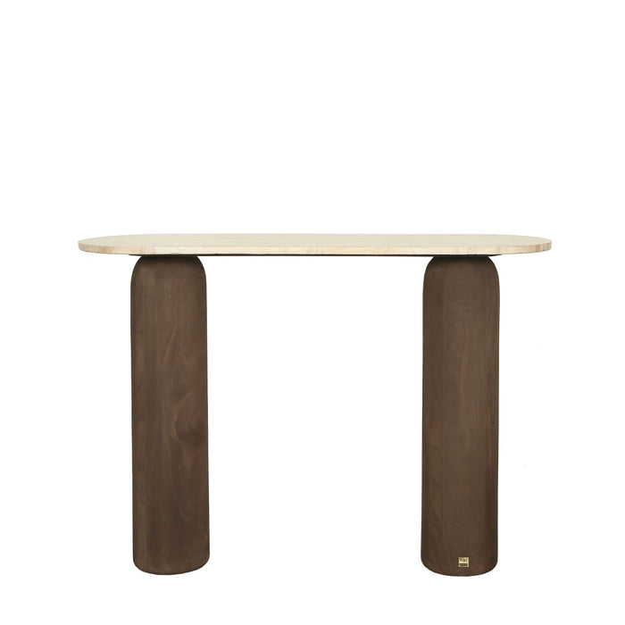 Bijzettafel Liora Mangohout Bruin 33x106 cm-PTMD