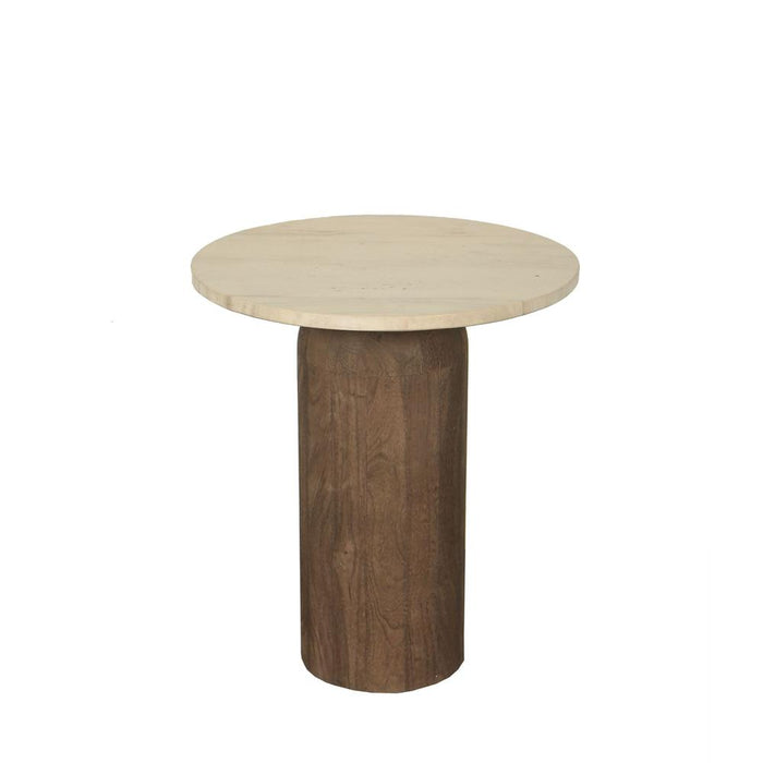 Bijzettafel Liora Mangohout Bruin 45 cm-Bijzettafels-PTMD