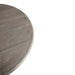 Ronde bijzettafel van grijs mangohout met een zichtbare houtnerf, 55 cm diameter.