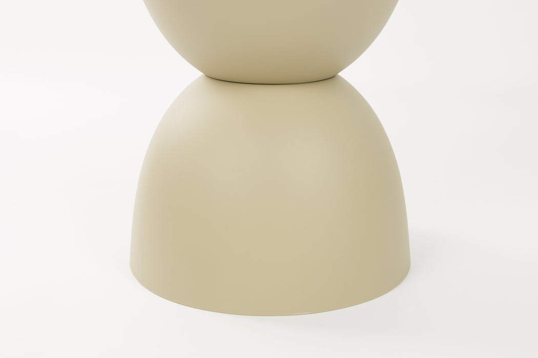 Bijzettafel Mara Beige Outdoor Polypropyleen Beige 34x34 cm-Bijzettafels-Creating Home
