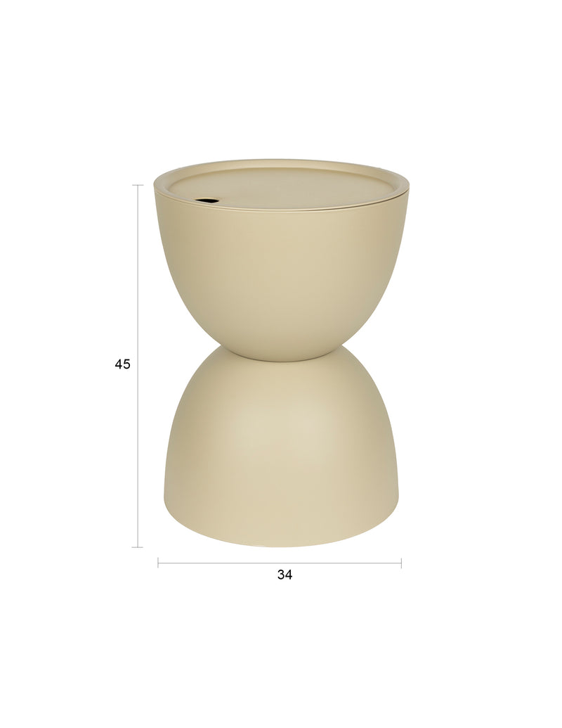 Bijzettafel Mara Beige Outdoor Polypropyleen Beige 34x34 cm-Bijzettafels-Creating Home
