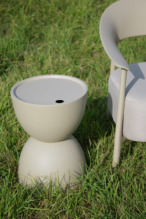 Bijzettafel Mara Beige Outdoor Polypropyleen Beige 34x34 cm-Bijzettafels-Creating Home