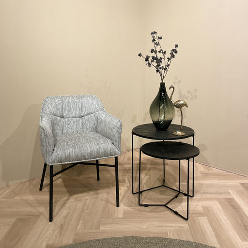Bijzettafel Mason Mangohout Zwart 52 cm 52x52x53 cm-Bijzettafels-Livingfurn