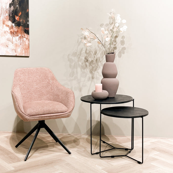 Bijzettafel Mason Mangohout Zwart 52 cm 52x52x53 cm-Bijzettafels-Livingfurn