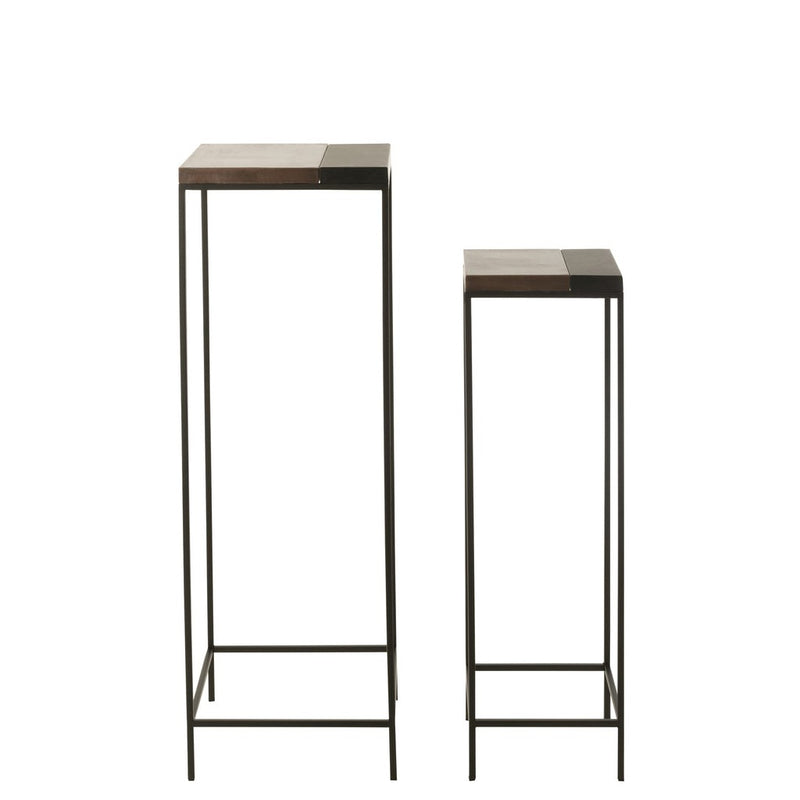 Bijzettafel Mix Ijzer 41 cm 41x41x119 cm-Bijzettafels-J-Line