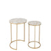 Bijzettafel Mix Staal 36 cm Staal,stone 35.5x35.5x61 cm 35983-Bijzettafels-J-Line