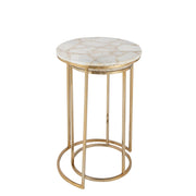 Bijzettafel Mix Staal 36 cm Staal,stone 35.5x35.5x61 cm 35983-Bijzettafels-J-Line