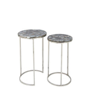 Bijzettafel Mix Staal 36 cm Staal,stone 35.5x35.5x61 cm 35984-Bijzettafels-J-Line
