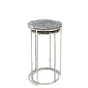 Bijzettafel Mix Staal 36 cm Staal,stone 35.5x35.5x61 cm 35984-Bijzettafels-J-Line