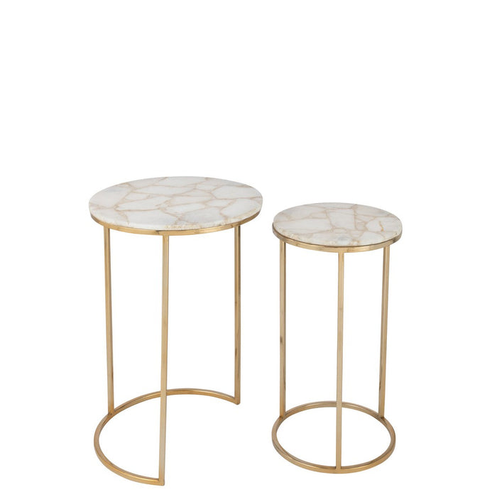 Bijzettafel Mix Staal 36 cm - Staal,stone-Bijzettafels-J-Line