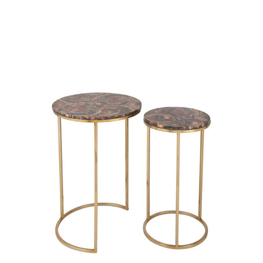 Bijzettafel Mix Stone 36 cm 35.5x35.5x61 cm-Bijzettafels-J-Line