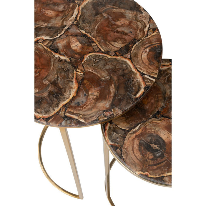 Bijzettafel Mix Stone 36 cm 35.5x35.5x61 cm-Bijzettafels-J-Line