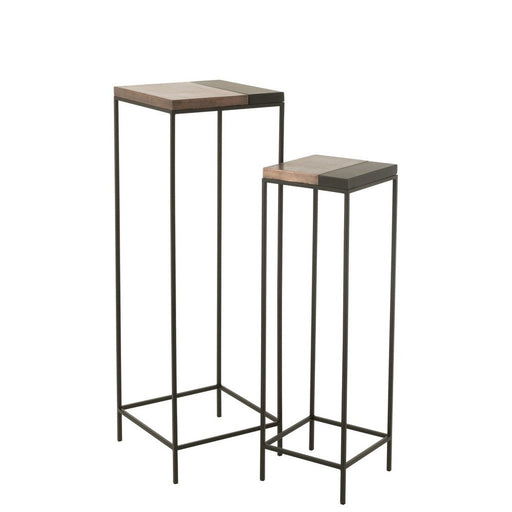 Bijzettafel Mix ijzer 41 cm 41x41x119 cm-Bijzettafels-J-Line